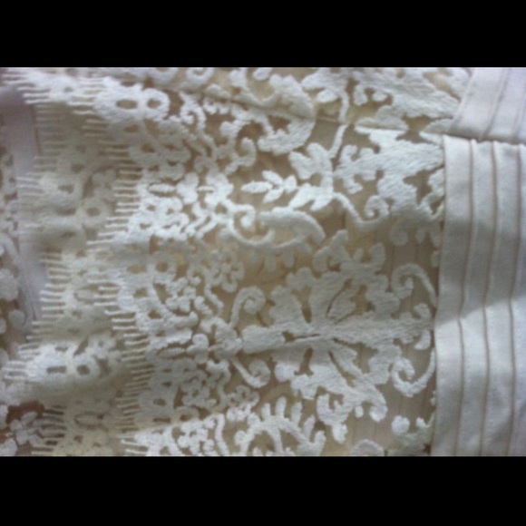 NWOT: Tadashi Shoji Pin tuck Cream Colored Midi Dress Petite Medium - Picture 4 of 4